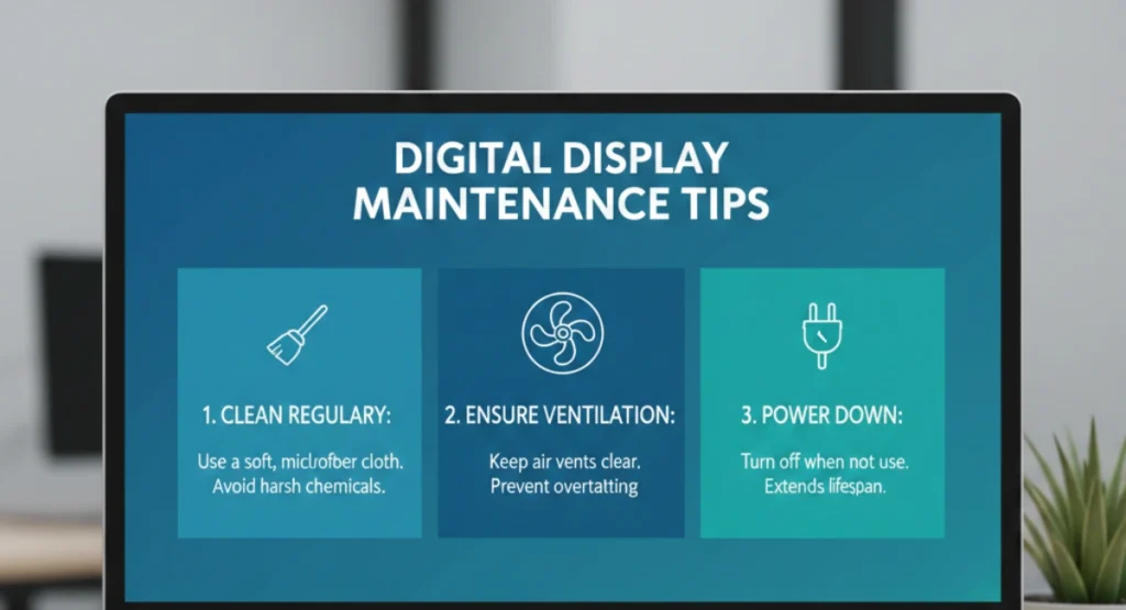 Maintenance of digital displays to keep screens bright and working properly