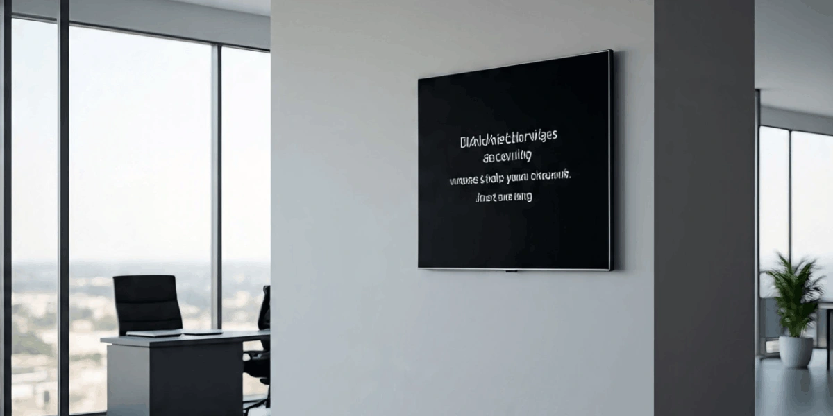 : Safe digital signage installation in Dubai office with secure mounting and wiring
