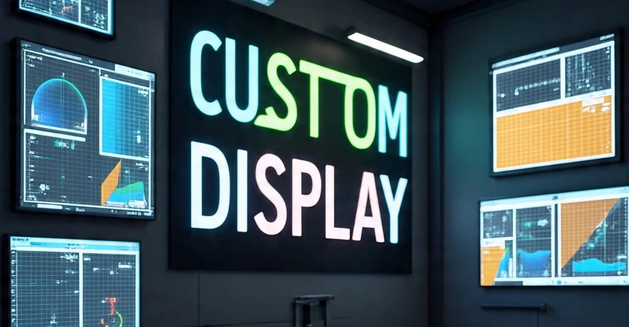 custom LED screen size installation in commercial space with measured dimensions