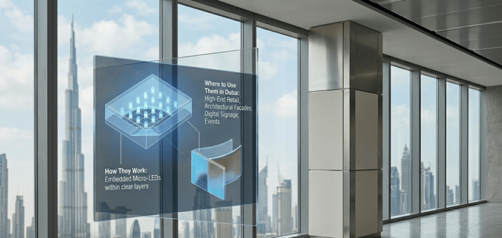 Transparent LED Screens: How They Work and Where to Use Them in Dubai