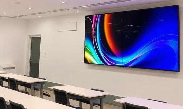 LED display screens installed in UAE school classroom and university campus for digital learning and presentations
