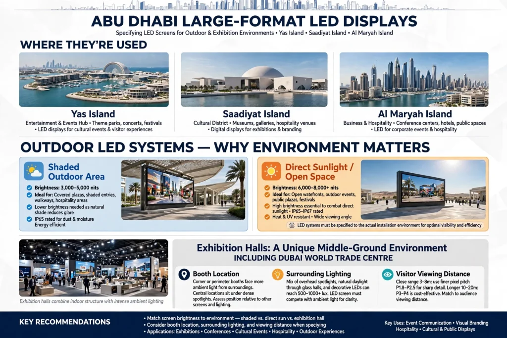 Large LED video wall installed at a UAE exhibition