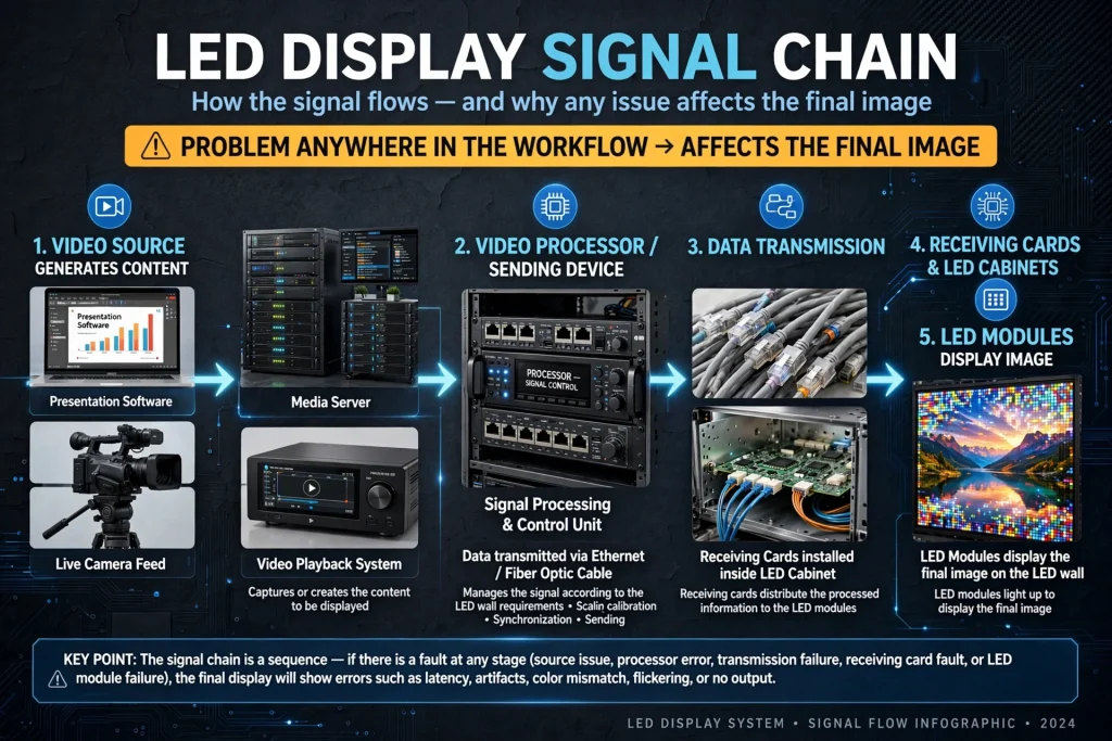 Professional LED video processor used for an event display