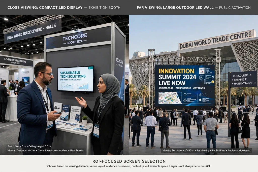 Large LED display used for a Dubai marketing campaign