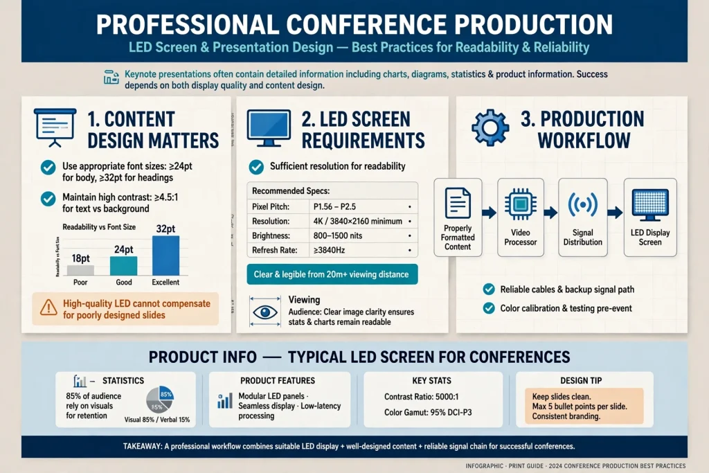 Indoor LED rental display for a business conference