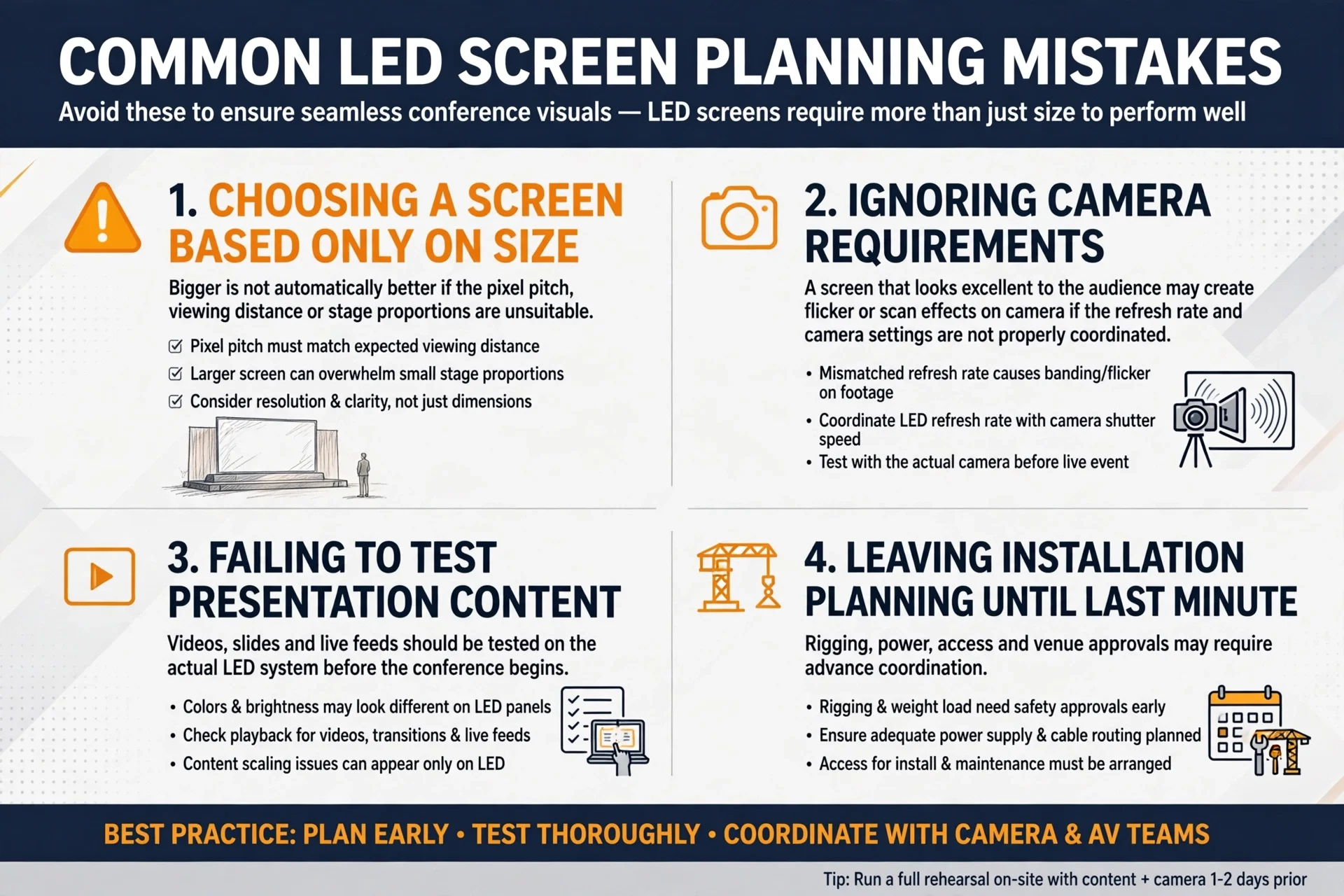 LED rental screen used for keynote speaker visuals