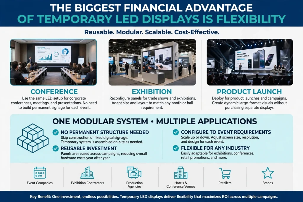 Cost-effective temporary LED display solution for events