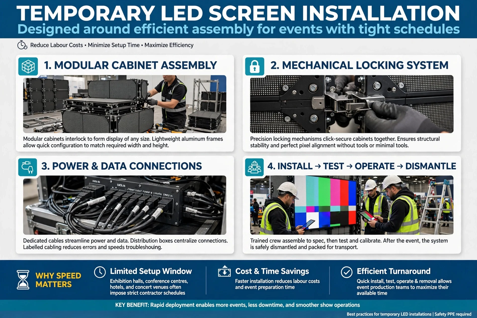 Temporary LED video wall for exhibitions