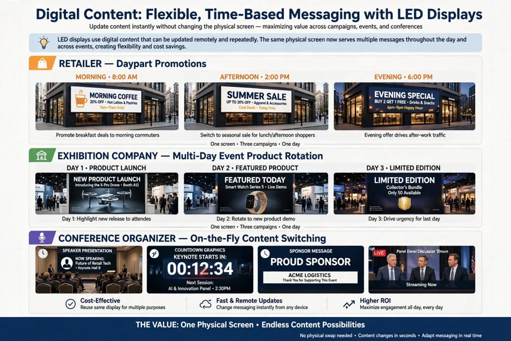 Portable LED display system for corporate conferences