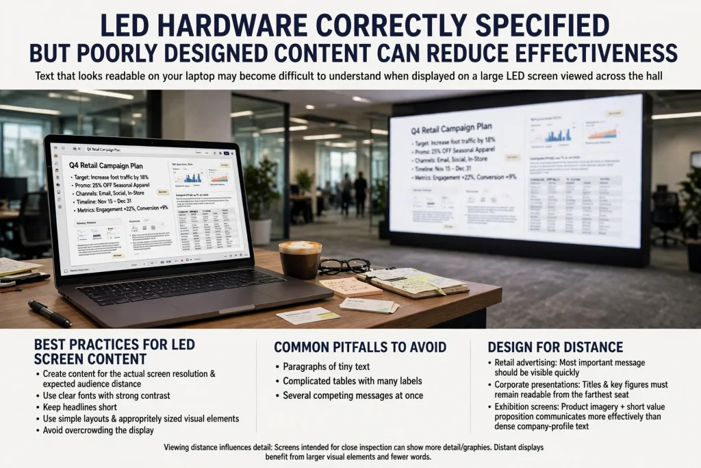 Fine-pitch LED screen displaying detailed images at close range