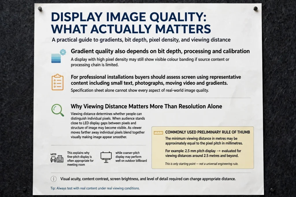 Comparison of low and high resolution LED screens displaying the same image