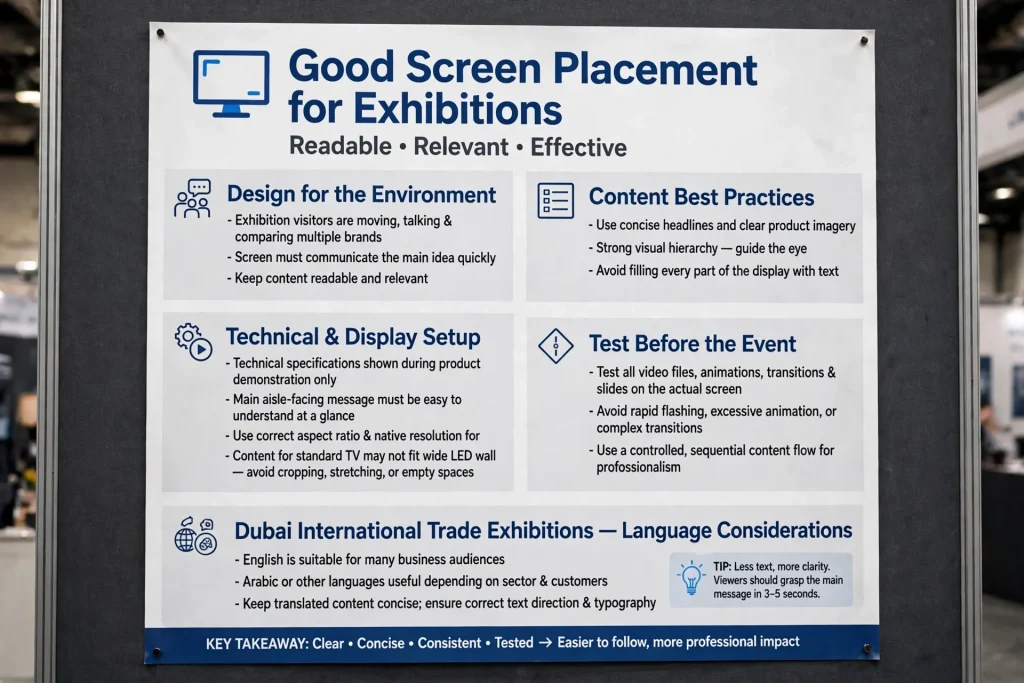 How to Plan LED Screen Placement for Exhibition Stands at Dubai World Trade Centre
